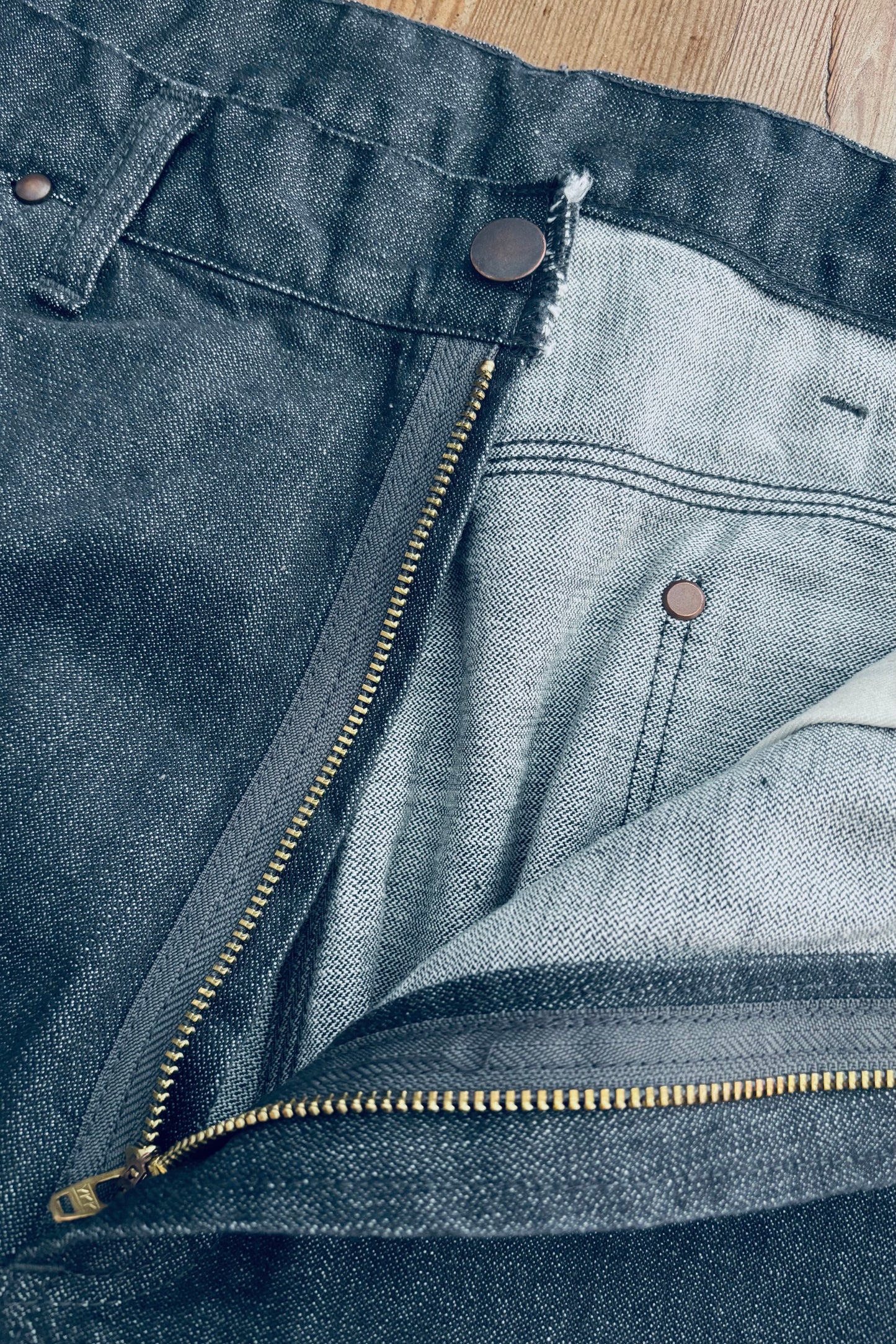 KENNETH FIELD - WESTERN 5P BROKEN TWILL - CHARCOAL