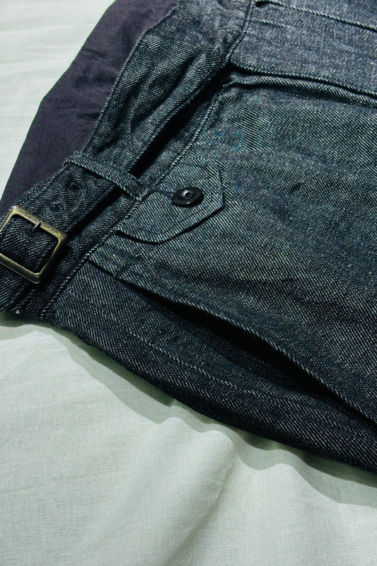 KENNETH FIELD - GURKA Ⅲ TROUSER 10oz DENIM - BLACK