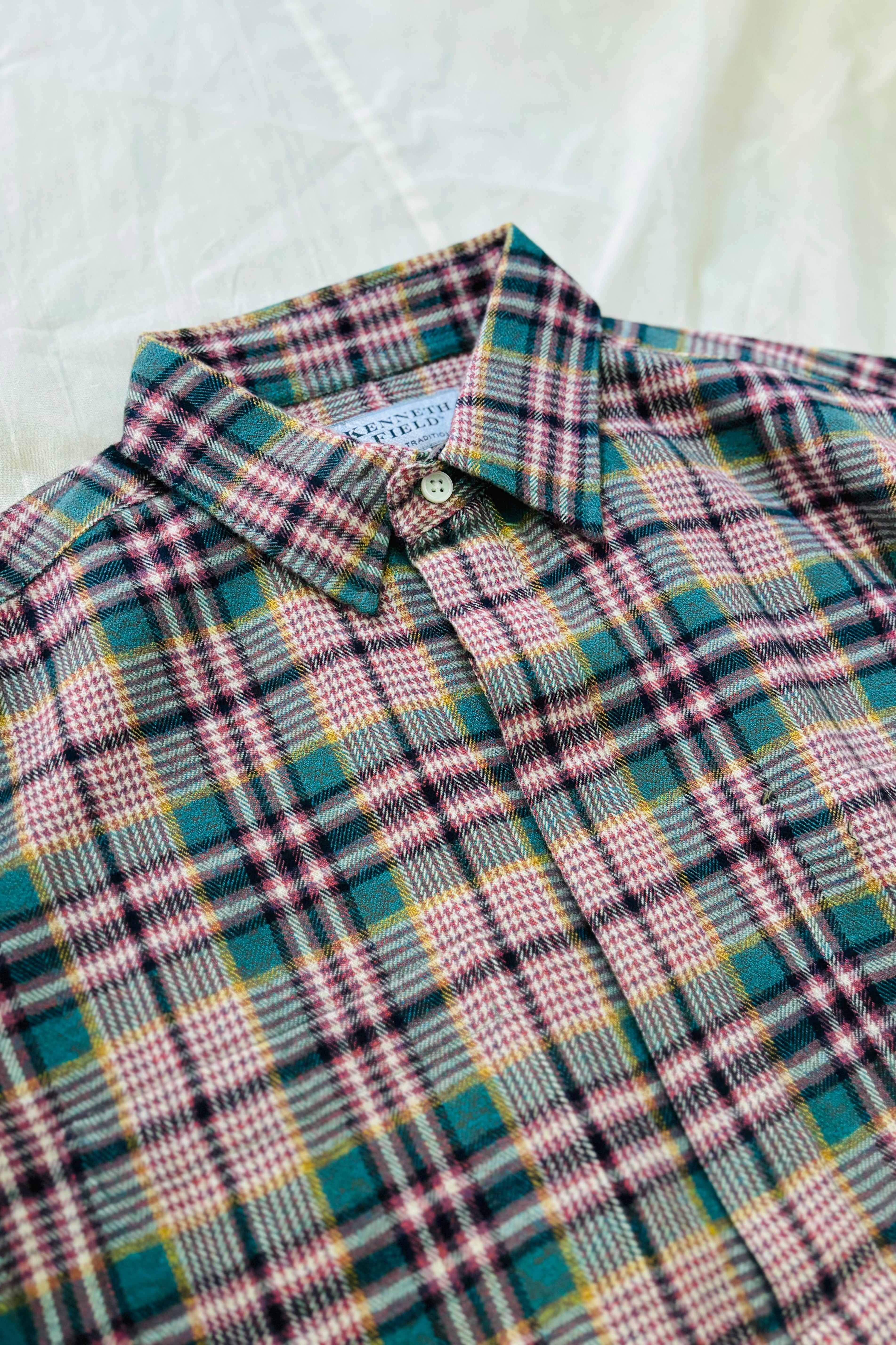 KENNETH FIELD - ROOMY SHIRT Ⅱ NEL CHECK - PINK