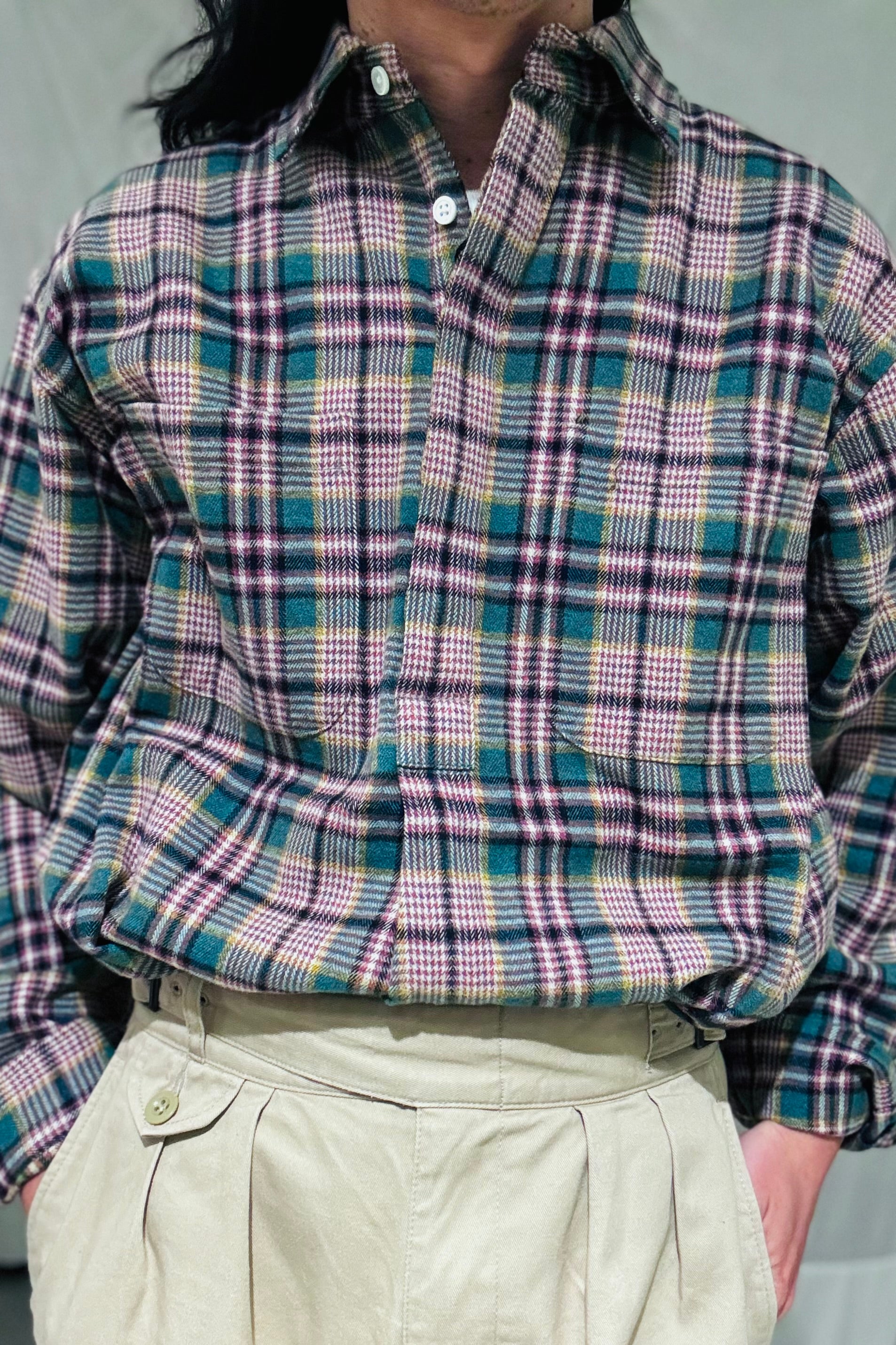 KENNETH FIELD - ROOMY SHIRT Ⅱ NEL CHECK - PINK