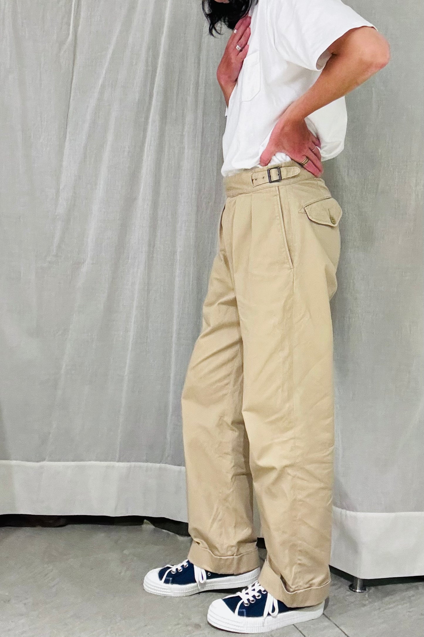 KENNETH FIELD - GURKA Ⅲ TROUSER WEST POINT - KHAKI