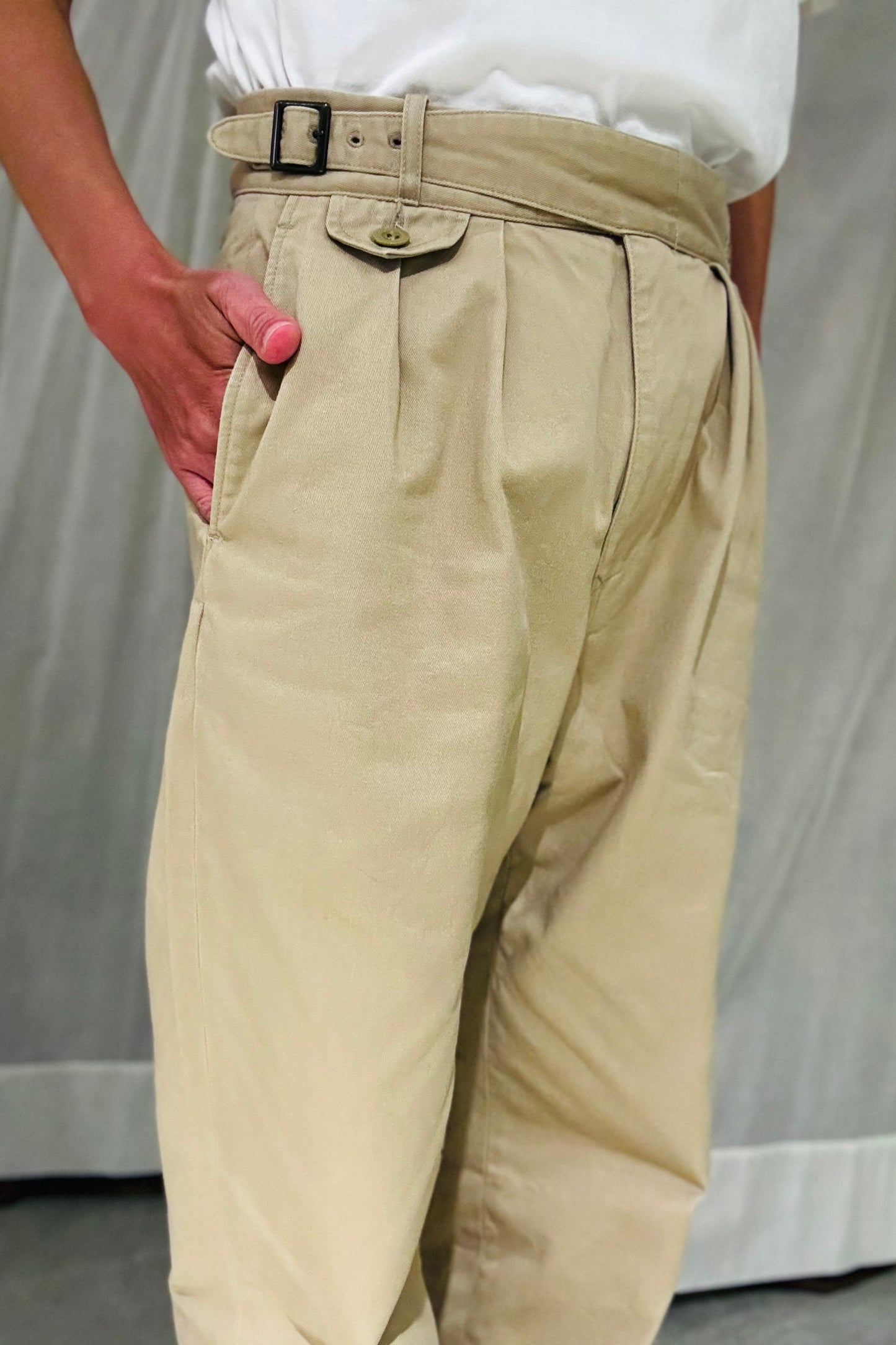 KENNETH FIELD - GURKA Ⅲ TROUSER WEST POINT - KHAKI