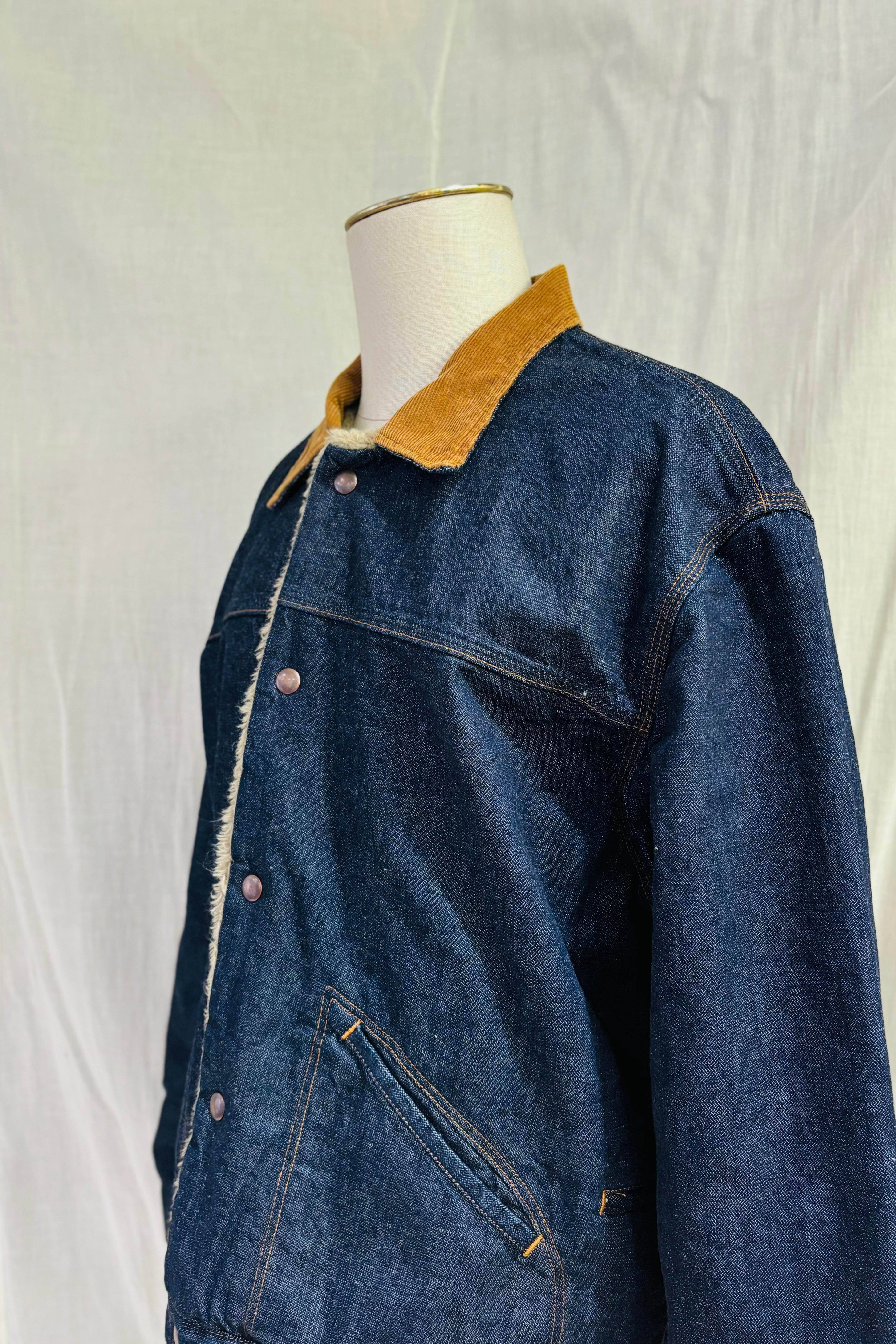 KENNETH FIELD - WESTERN JACKET WITH LINING - BROKEN DENIM