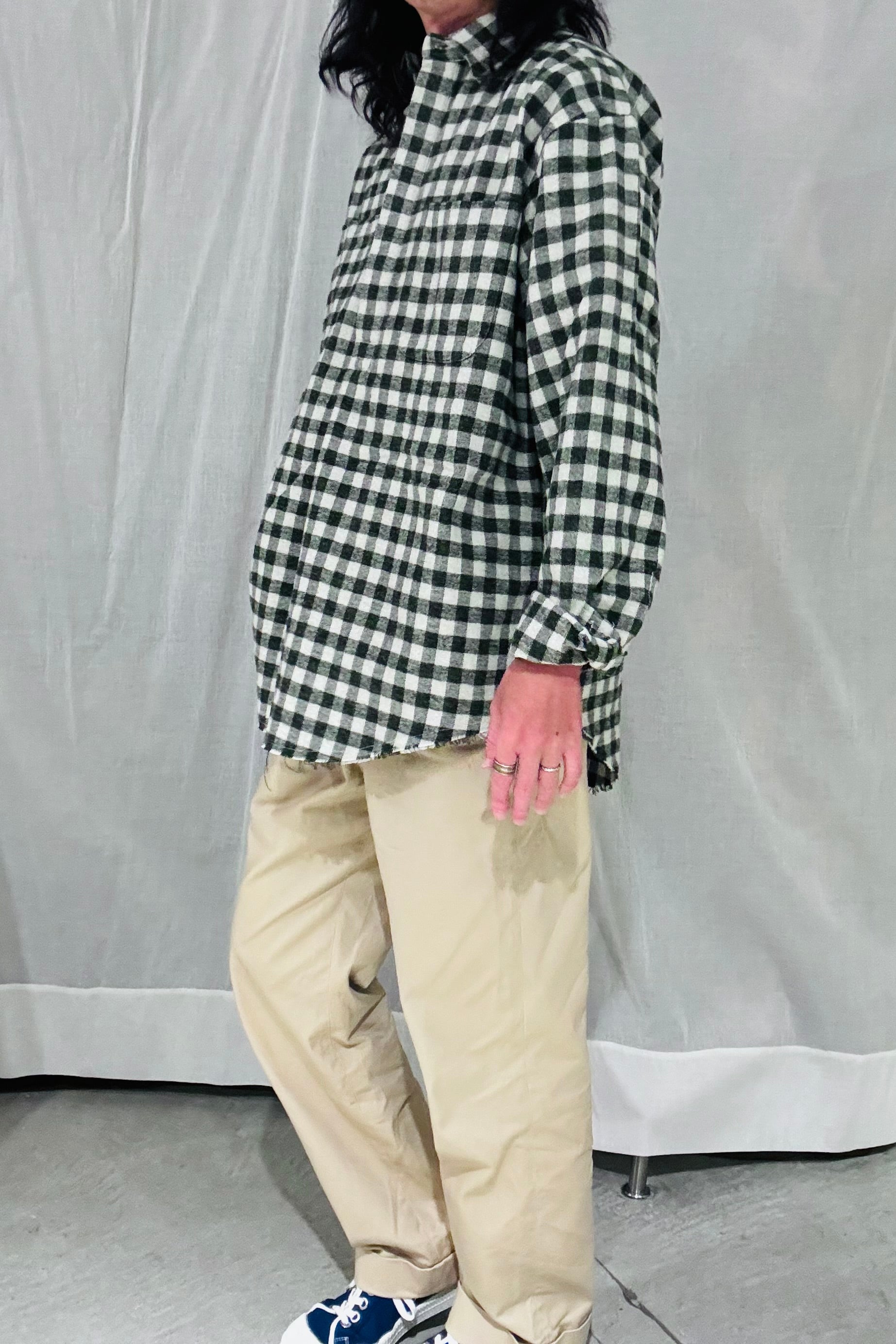 KENNETH FIELD - ROOMY SHIRT Ⅱ NEL CHECK - GRAY