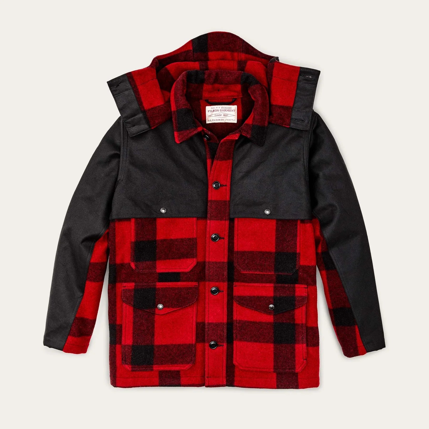 FILSON - MACKINAW DOUBLE COAT - RED BLACK