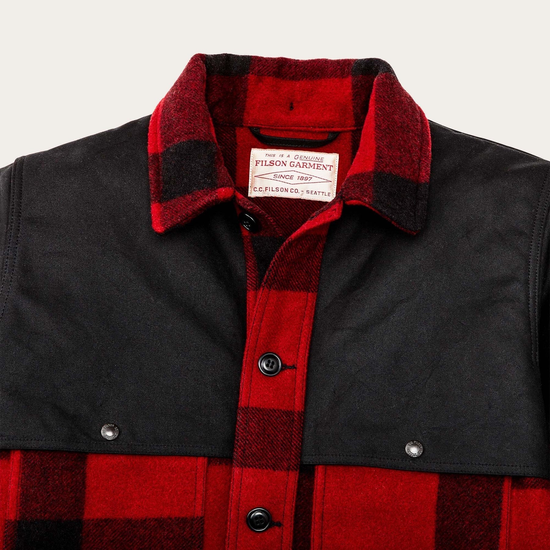 FILSON - MACKINAW DOUBLE COAT - RED BLACK