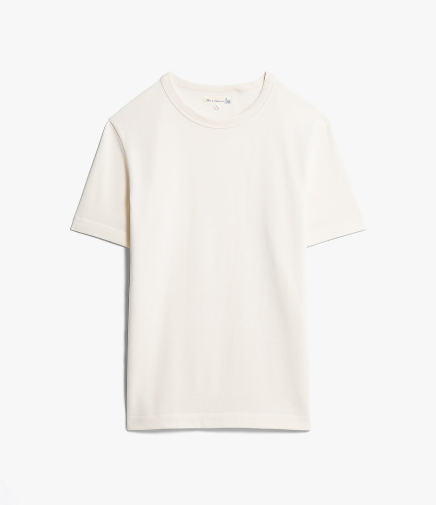 Merz b.Schwanen - 214 LOOPWHEELED TEE RELAXED FIT - NATURE