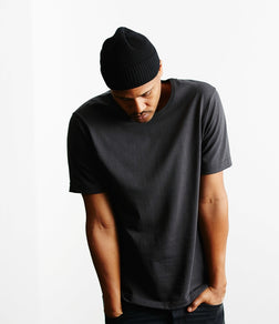 Merz b.Schwanen - 215 LOOPWHEELED TEE - CHARCOAL