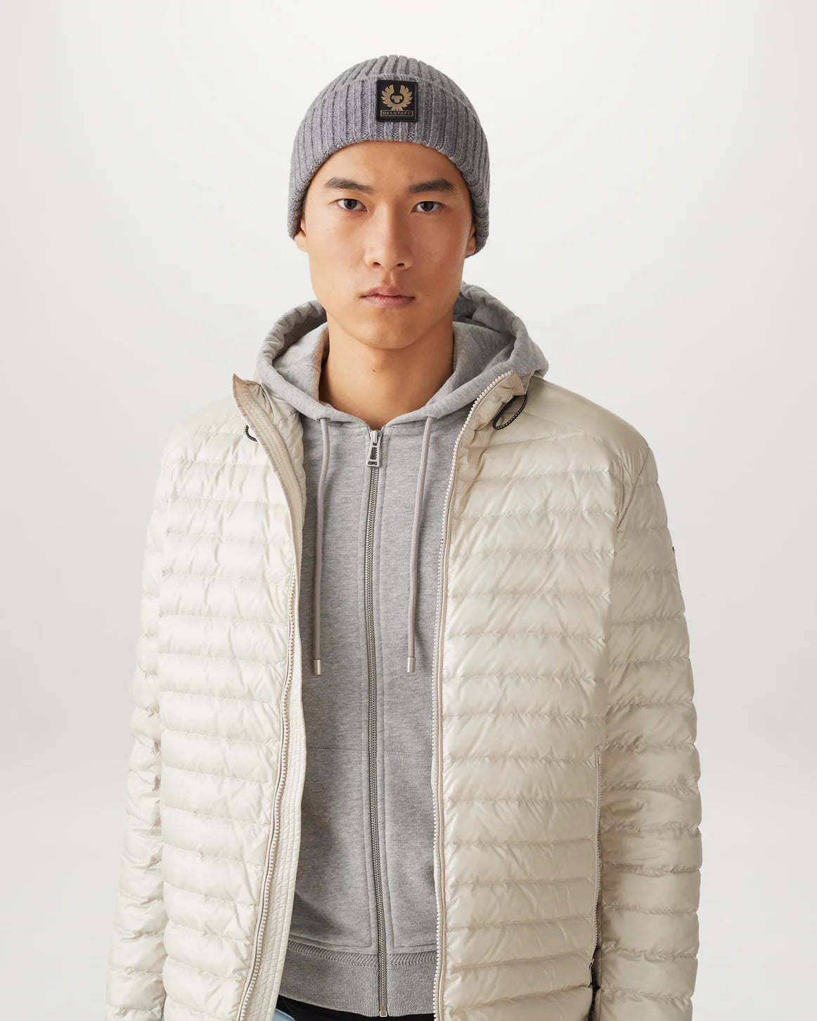 BELSTAFF - WATCH BEANIE HAT - PALE GREY MELANGE