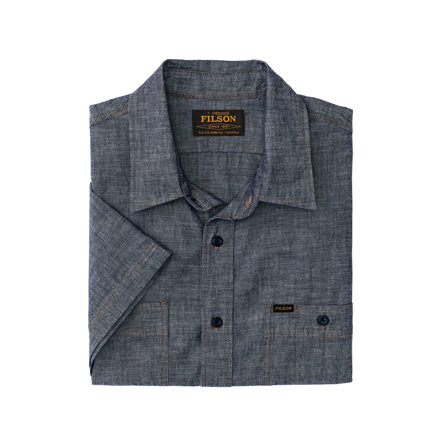 FILSON - SHORT SLEEVE CHAMBRAY SHIRT - RINSE INDIGO