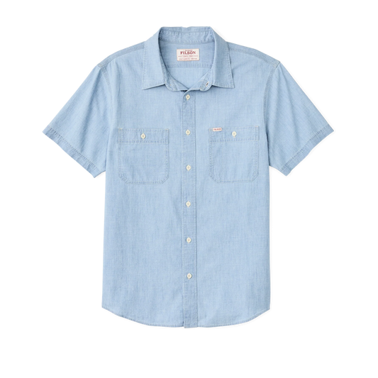 FILSON - SHORT SLEEVE CHAMBRAY SHIRT - LIGHT INDIGO CHAMBRAY