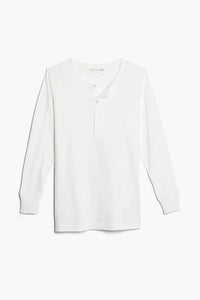 Merz b.Schwanen - 206 - LONG SLEEVE HENLEY NECK - WHITE