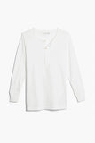 Merz b.Schwanen - 206 - LONG SLEEVE HENLEY NECK - WHITE