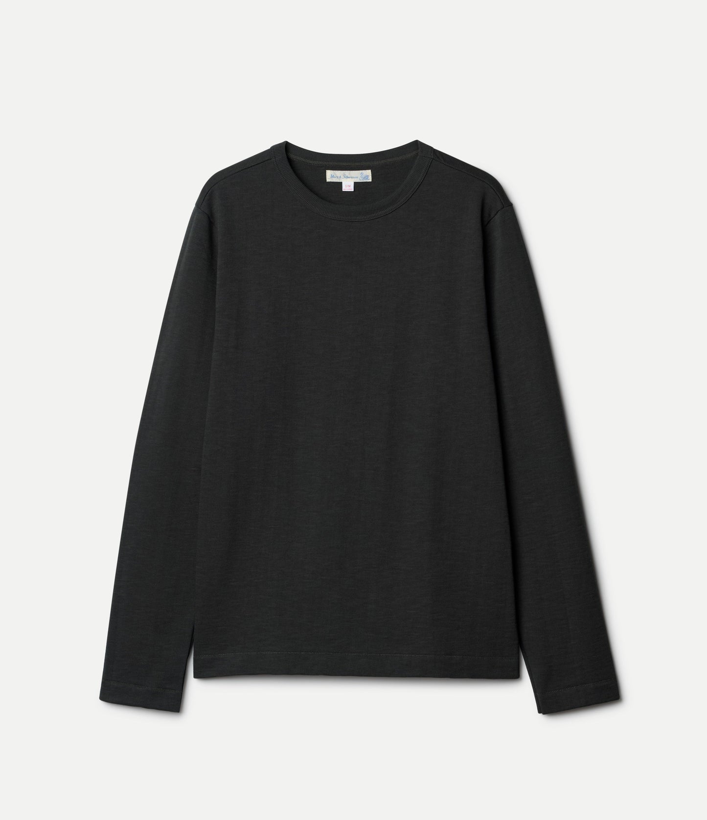 Merz b.Schwanen - DIAMOND PATTERNED COTTON THERMAL LONGSLEEVE - DEEP BLACK