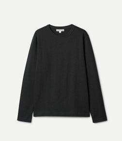 Merz b.Schwanen - DIAMOND PATTERNED COTTON THERMAL LONGSLEEVE - DEEP BLACK