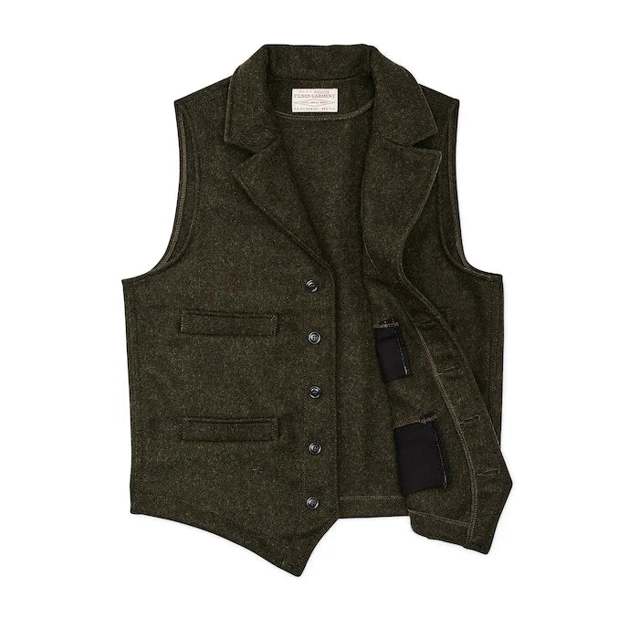 FILSON - MACKINAW WOOL WESTERN VEST - FOREST GREEN