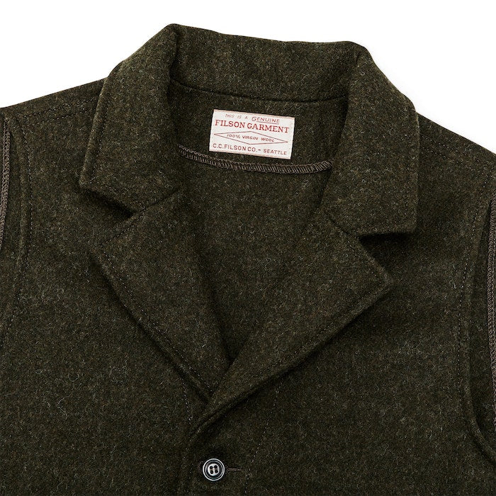 FILSON - MACKINAW WOOL WESTERN VEST - FOREST GREEN