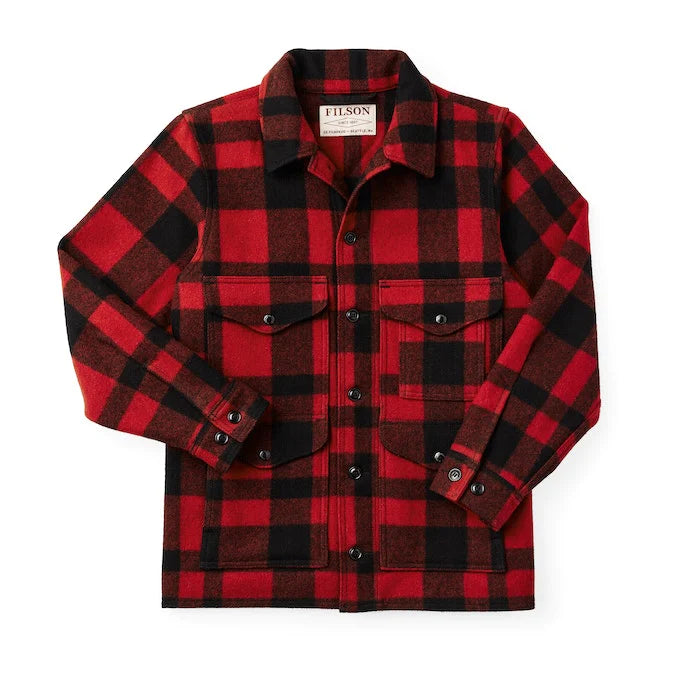 FILSON - MACKINAW WOOL CRUISER JACKET - RED/BLACK PLAID