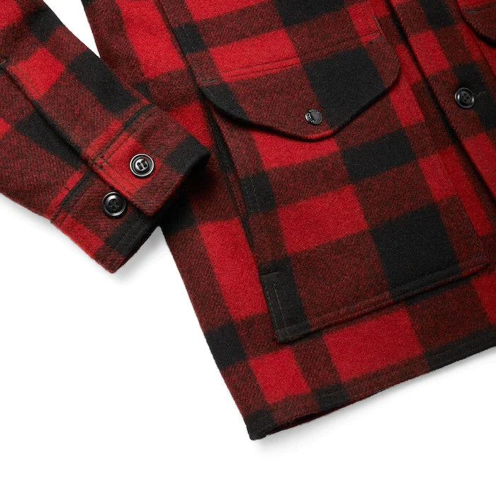 FILSON - MACKINAW WOOL CRUISER JACKET - RED/BLACK PLAID