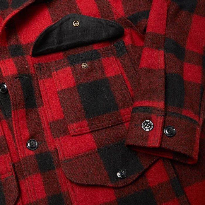 FILSON - MACKINAW WOOL CRUISER JACKET - RED/BLACK PLAID