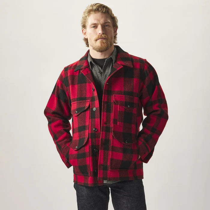 FILSON - MACKINAW WOOL CRUISER JACKET - RED/BLACK PLAID