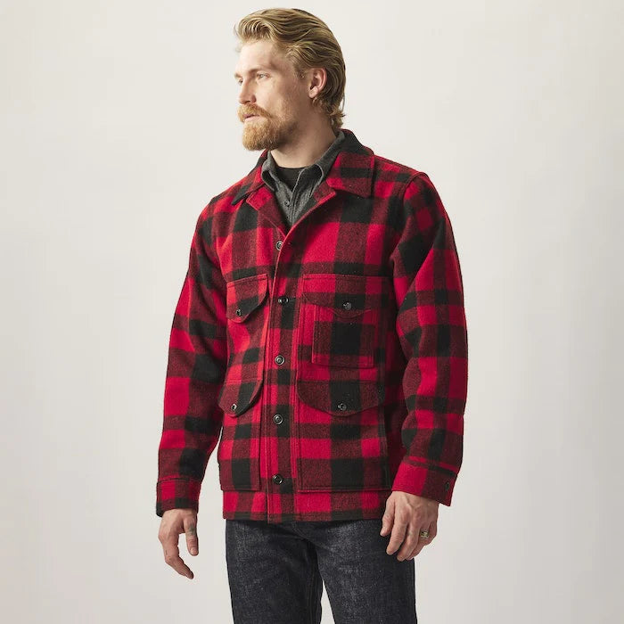 FILSON - MACKINAW WOOL CRUISER JACKET - RED/BLACK PLAID