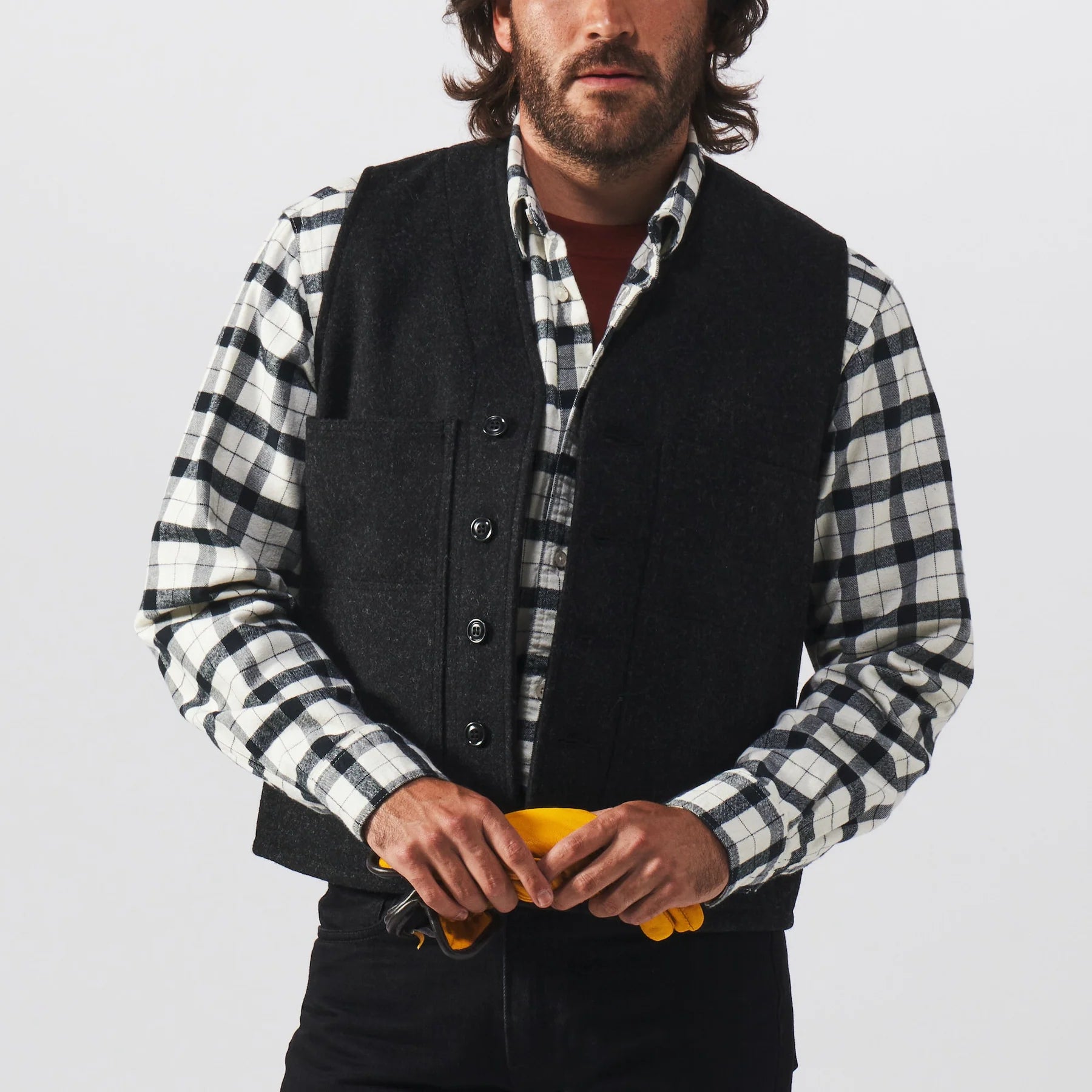 FILSON - MACKINAW WOOL VEST - CHARCOAL