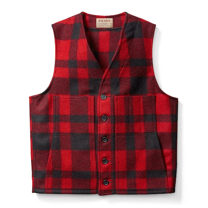 FILSON - MACKINAW WOOL VEST - RED/BLACK