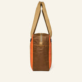 FILSON - TIN CLOTH TOTE BAG WITH ZIPPER - DARK TAN/FLAME
