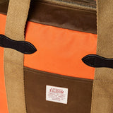 FILSON - TIN CLOTH TOTE BAG WITH ZIPPER - DARK TAN/FLAME