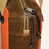 FILSON - TIN CLOTH TOTE BAG WITH ZIPPER - DARK TAN/FLAME