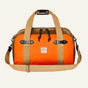 FILSON - TIN CLOTH SMALL DUFFLE BAG - DARK TAN/FLAME