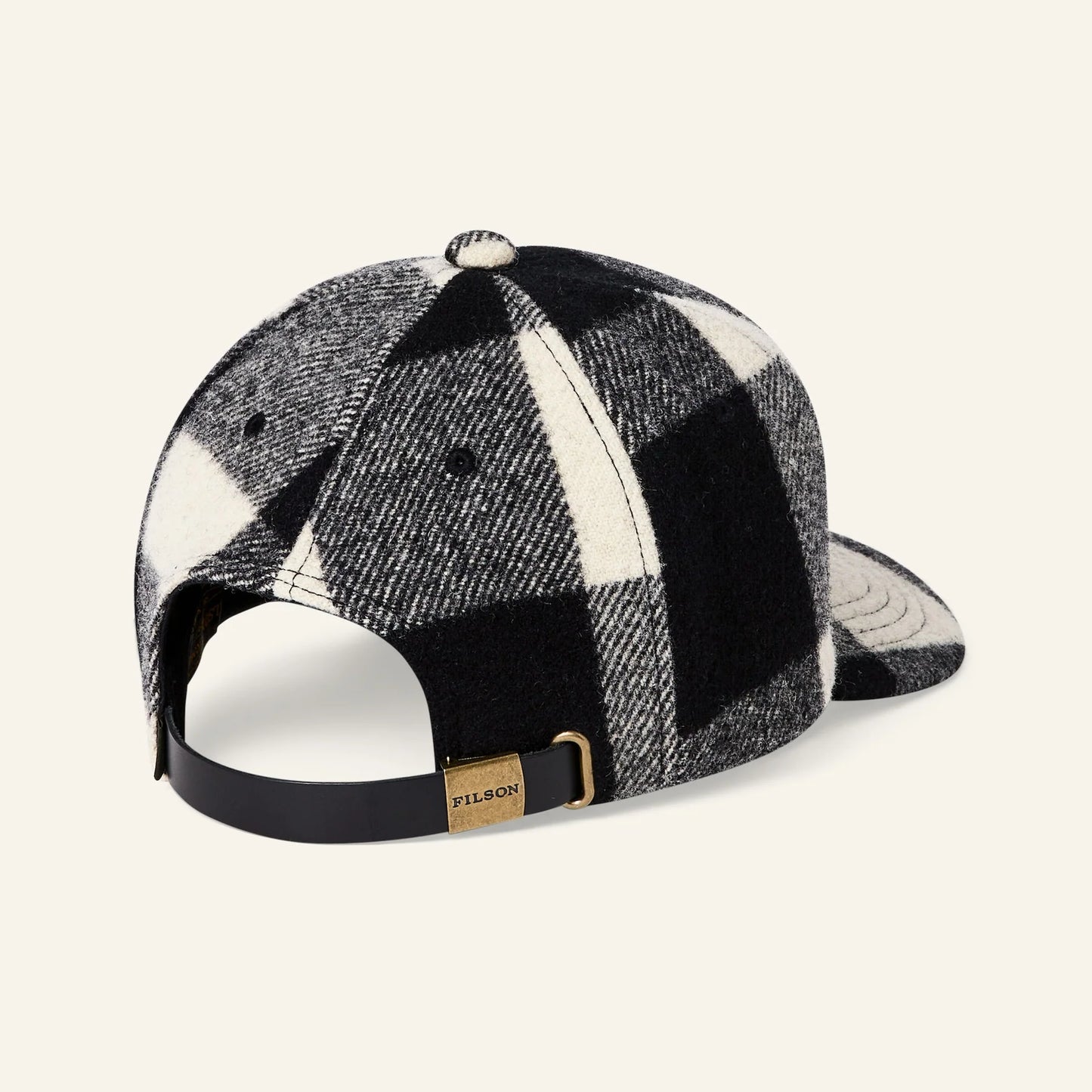 FILSON - WOOL LOGGER CAP - NATURAL / BLACK HERITAGE PLAID