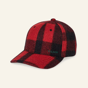 FILSON - WOOL LOGGER CAP - RED / BLACK HERITAGE PLAID