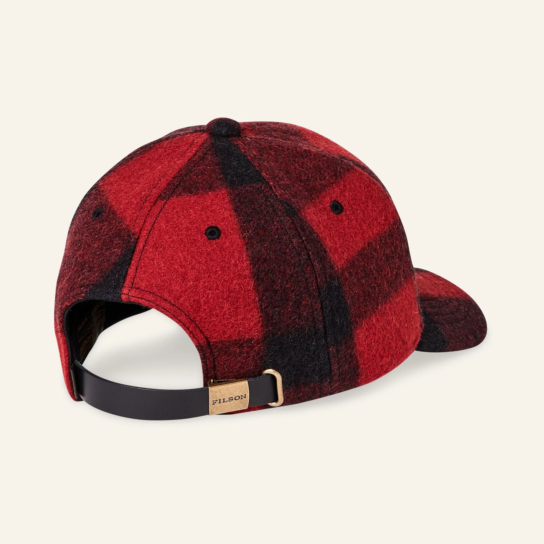 FILSON - WOOL LOGGER CAP - RED / BLACK HERITAGE PLAID