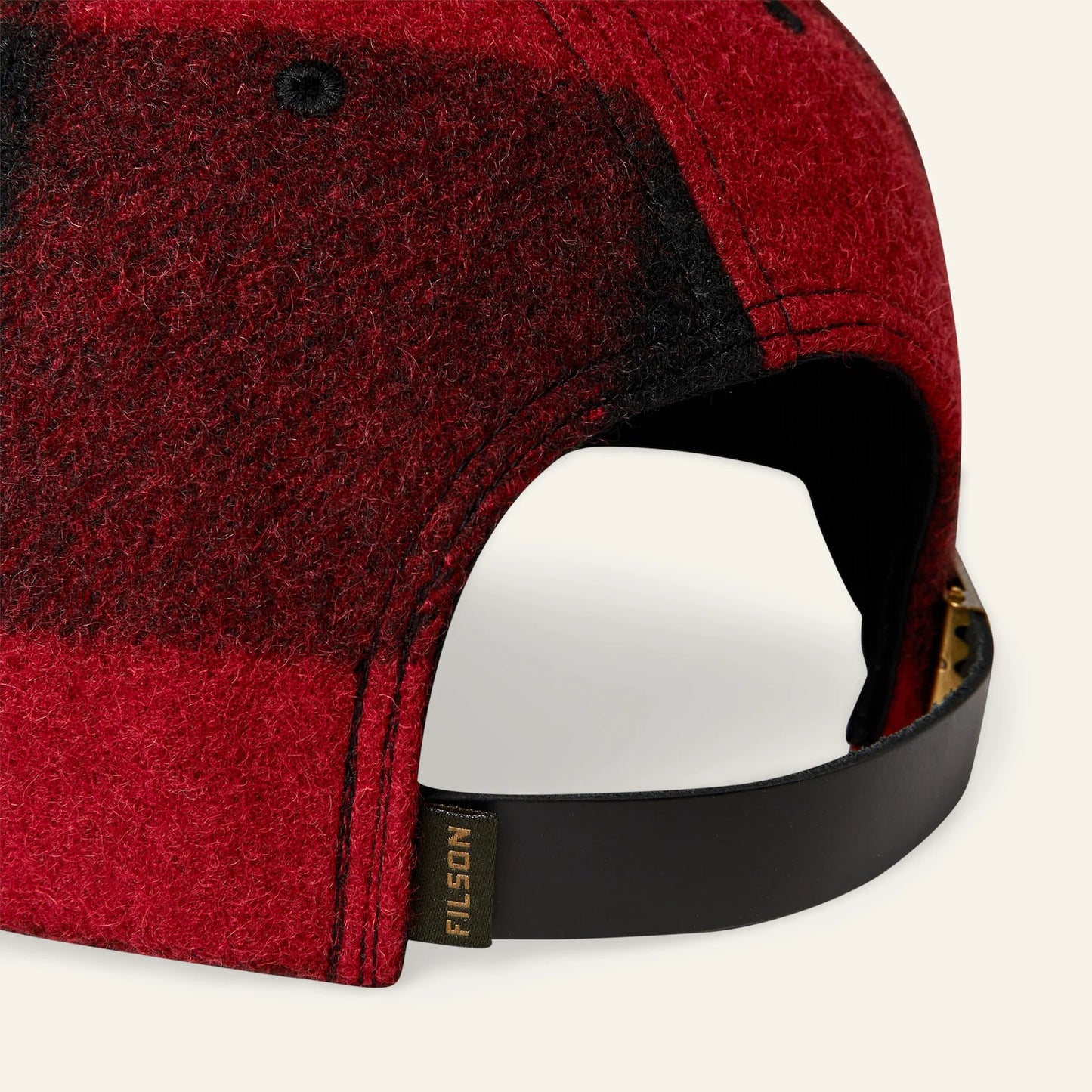 FILSON - WOOL LOGGER CAP - RED / BLACK HERITAGE PLAID