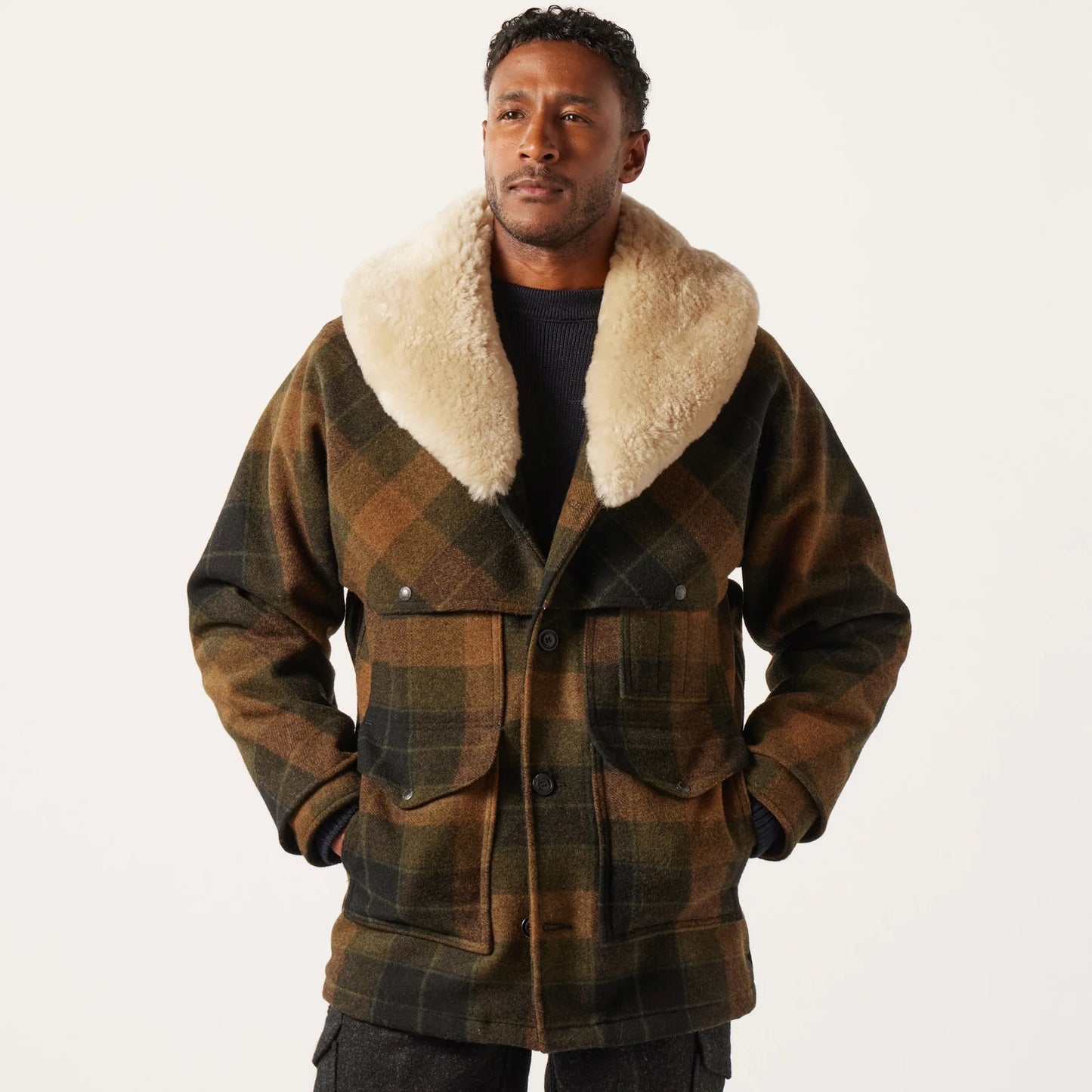 FILSON - LINED WOOL PACKER COAT - LODEN HEATHER PLAID