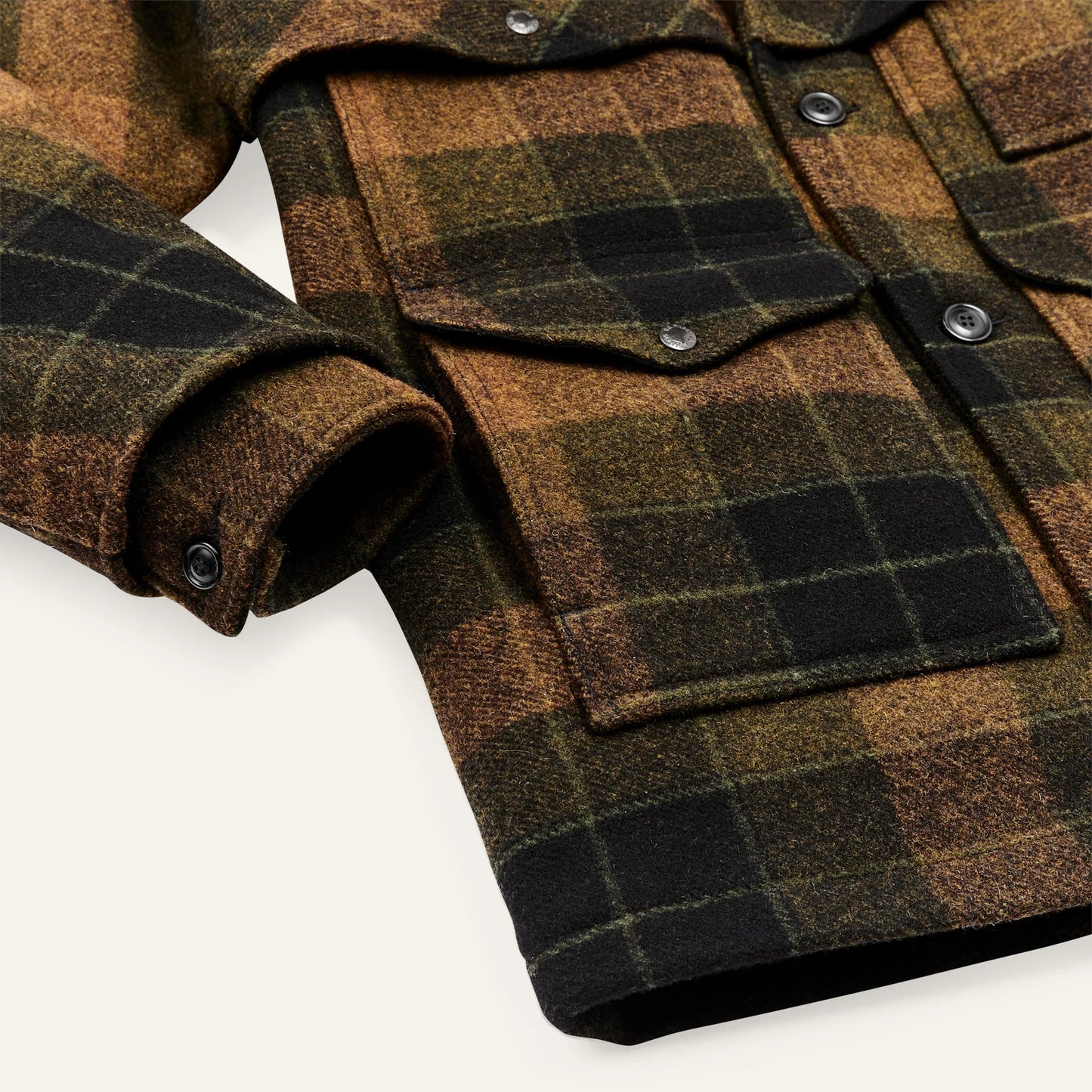 FILSON - LINED WOOL PACKER COAT - LODEN HEATHER PLAID