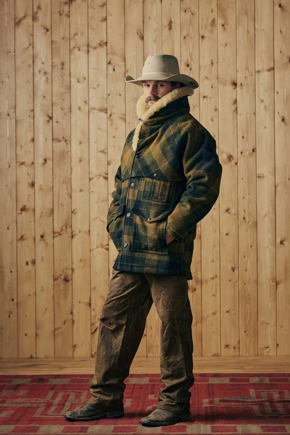 FILSON - LINED WOOL PACKER COAT - LODEN HEATHER PLAID