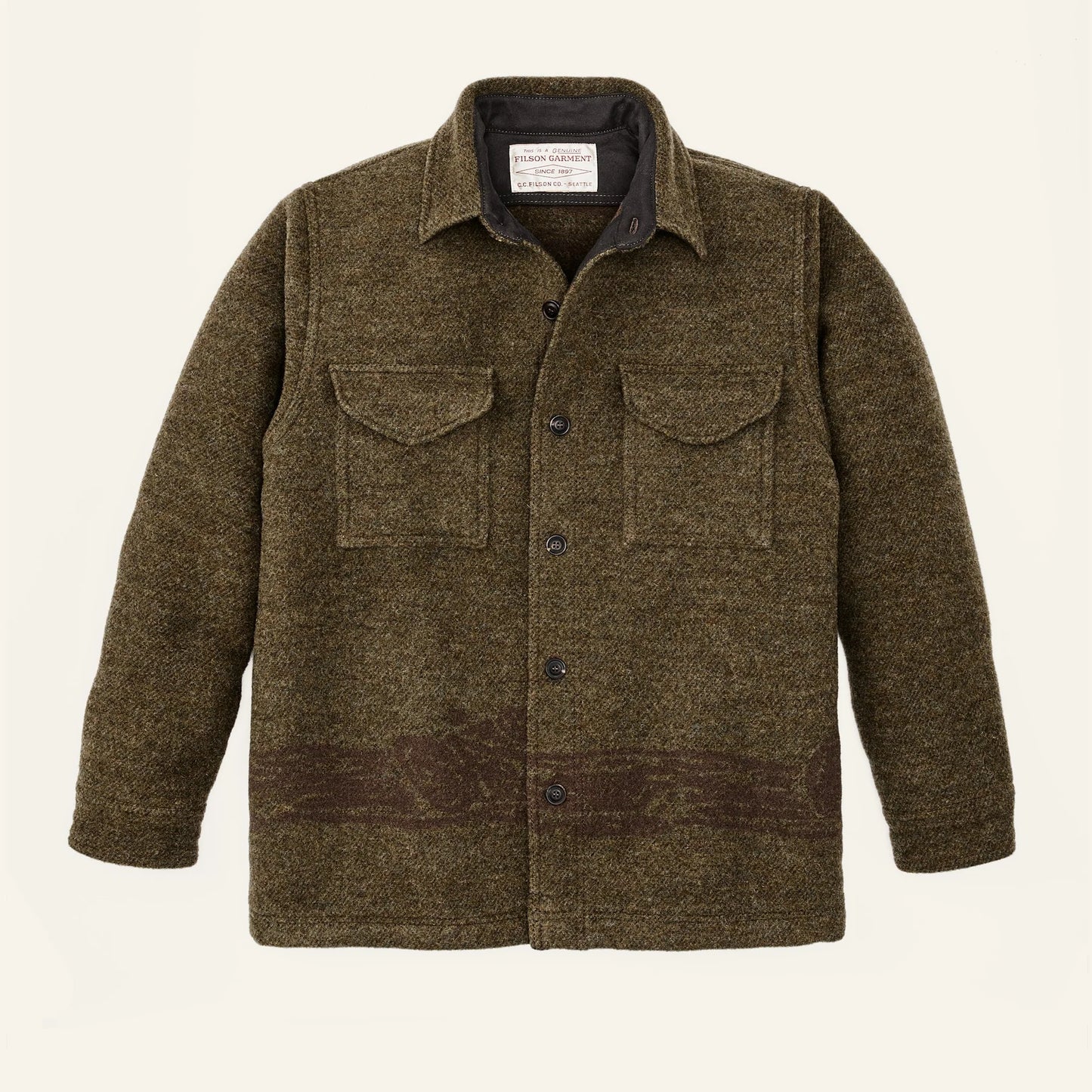 FILSON - CCC JAQUARD WOOL JAC SHIRT - OLIVE BROWN MULTI