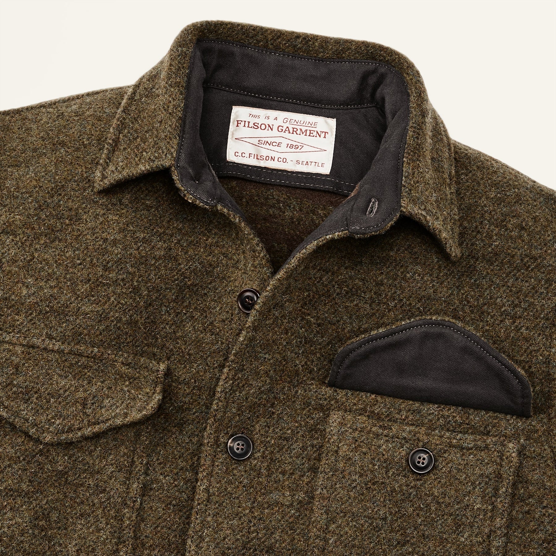 FILSON - CCC JAQUARD WOOL JAC SHIRT - OLIVE BROWN MULTI