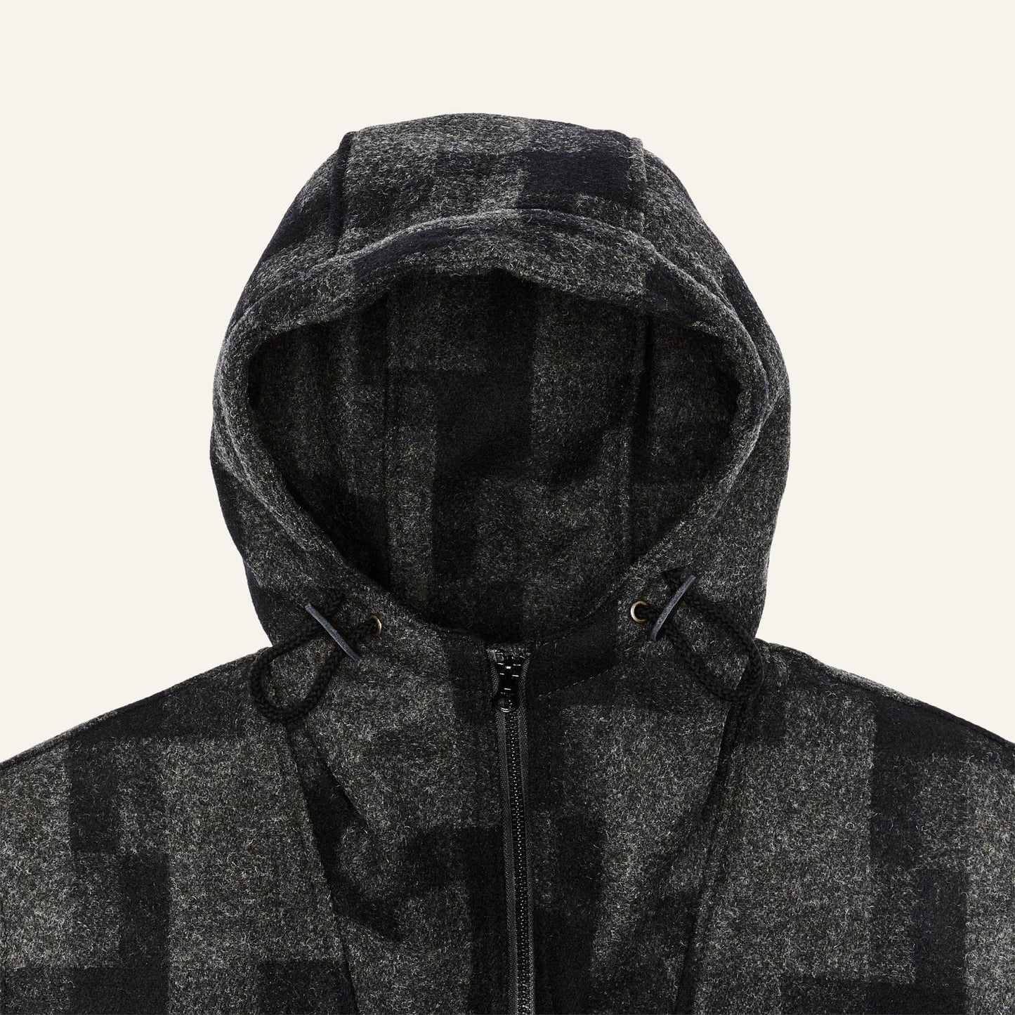 FILSON - MACKINAW WOOL ANORAK - CHARCOAL / BLACK SQUARE PLAID