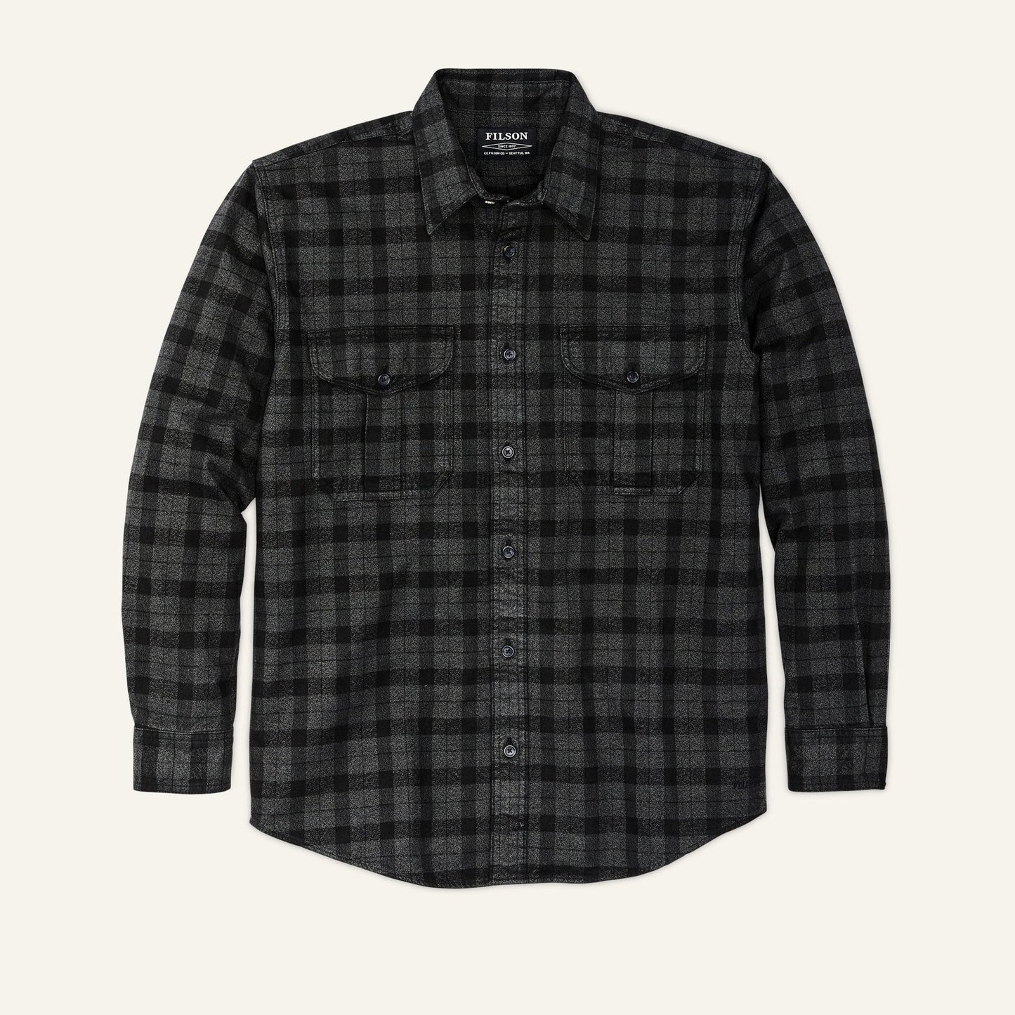 FILSON - ALASKAN GUIDE SHIRT - HEATHER GRAY/BLACK