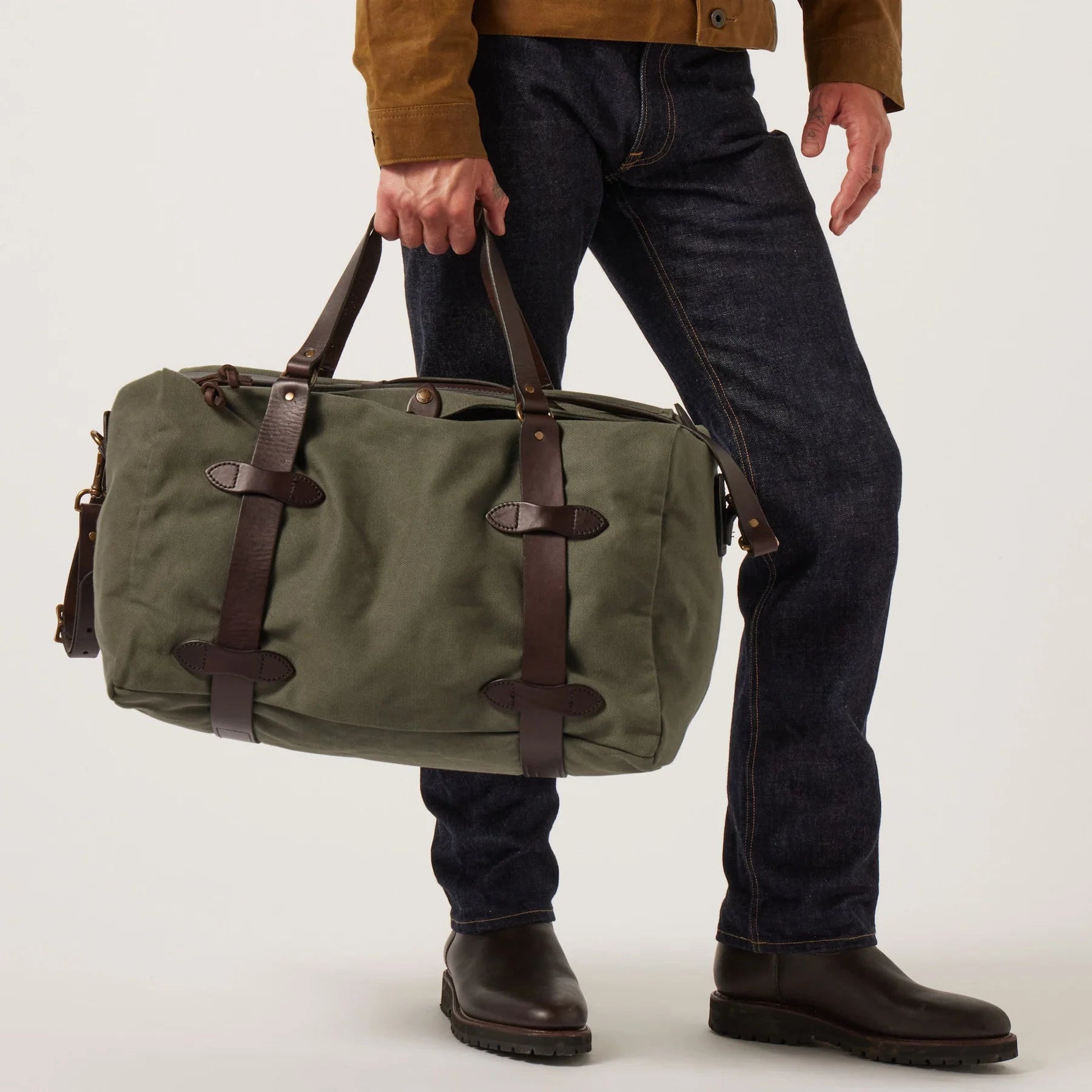 FILSON -MEDIUM RUGGED TWILL DUFFLE BAG - OTTER GREEN