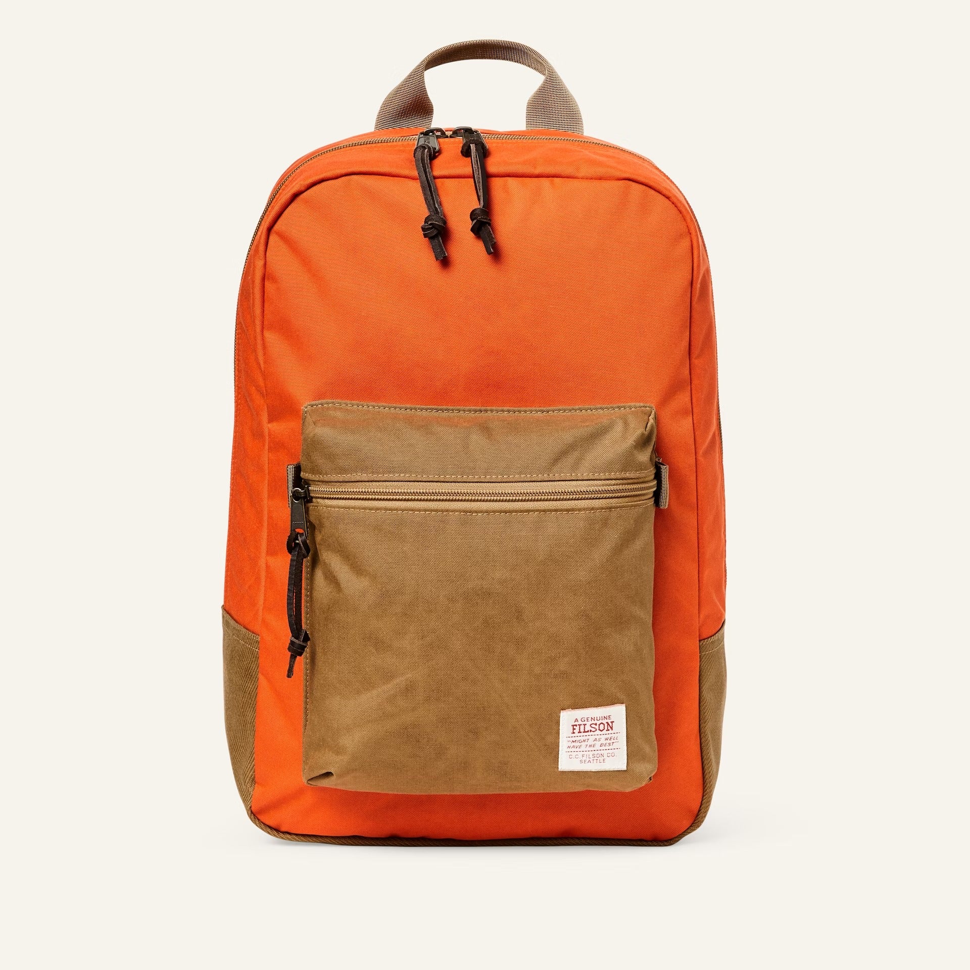 FILSON - SURVEYOR 25L BACK PACK - DARK TAN / FLAME