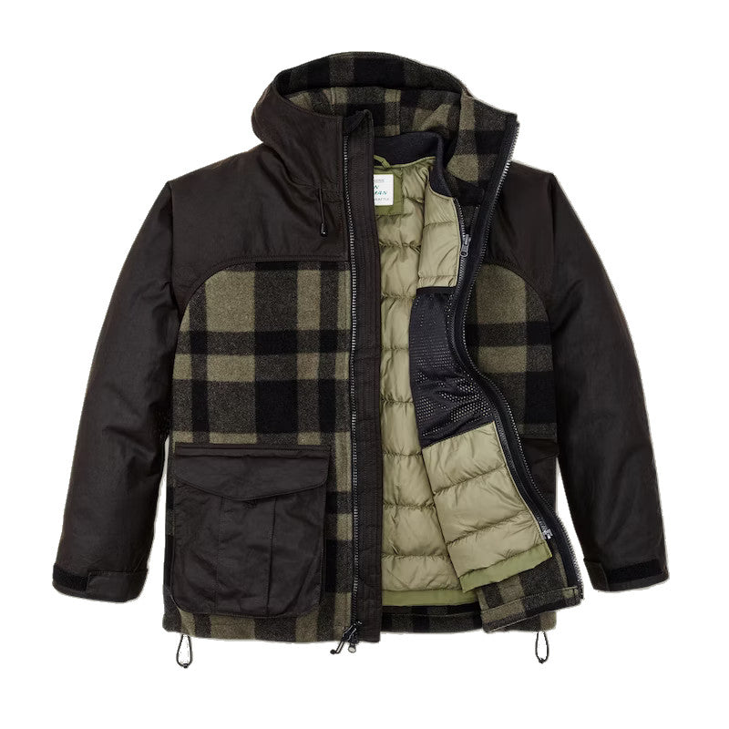 Green and black discount wool hunting jacket