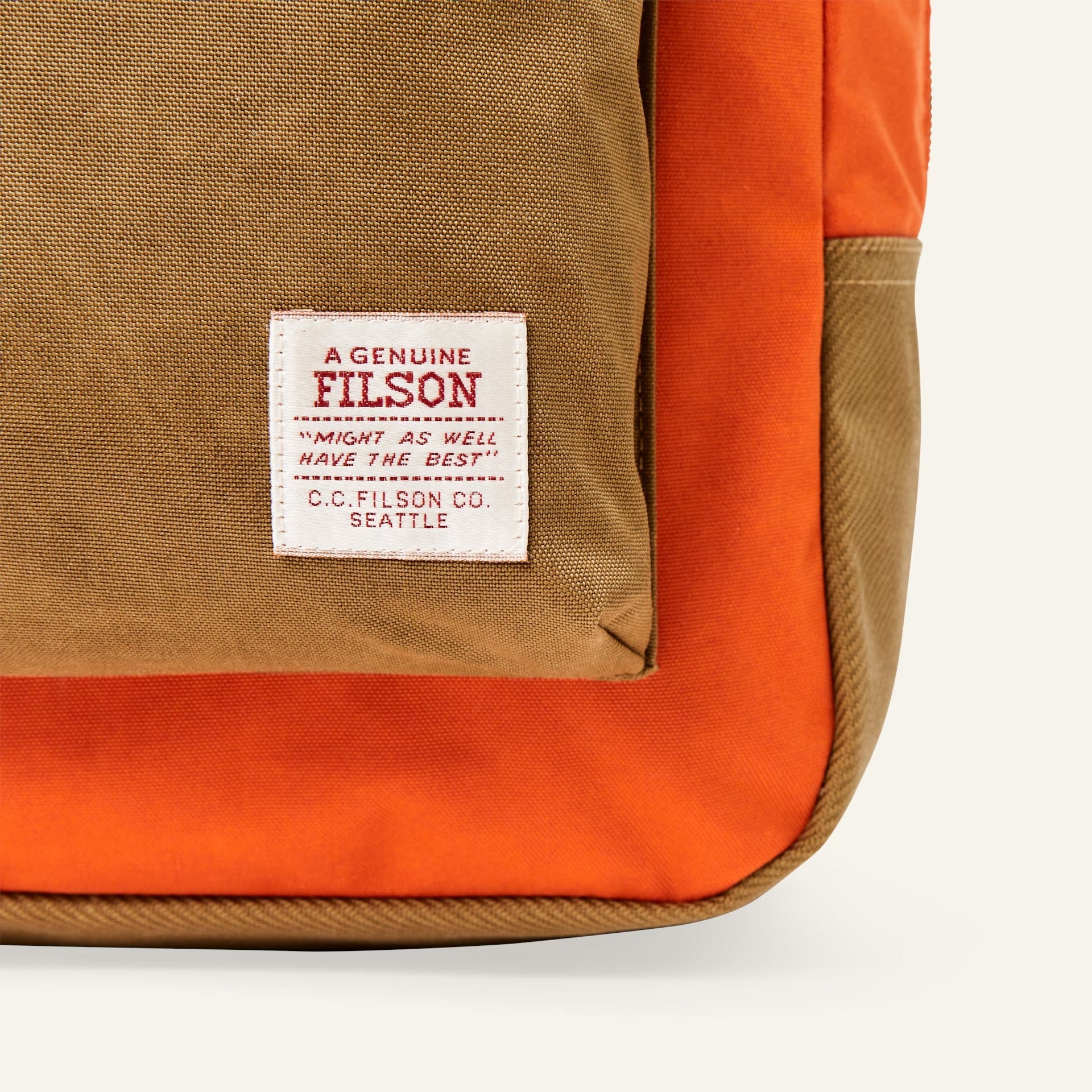 FILSON - SURVEYOR 25L BACK PACK - DARK TAN / FLAME