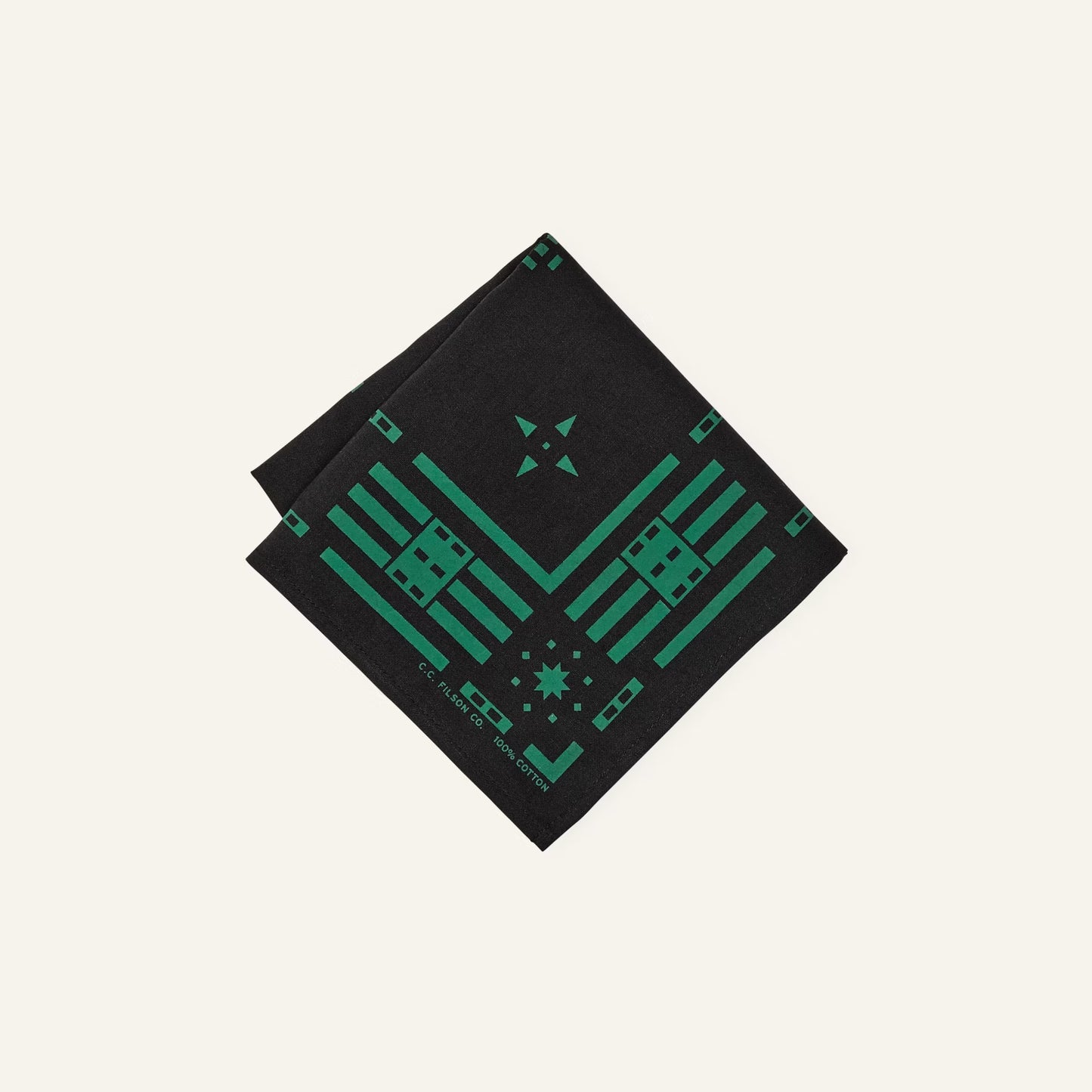 FILSON - NAVIGATOR BANDANA - BLACK/TEAL STARS