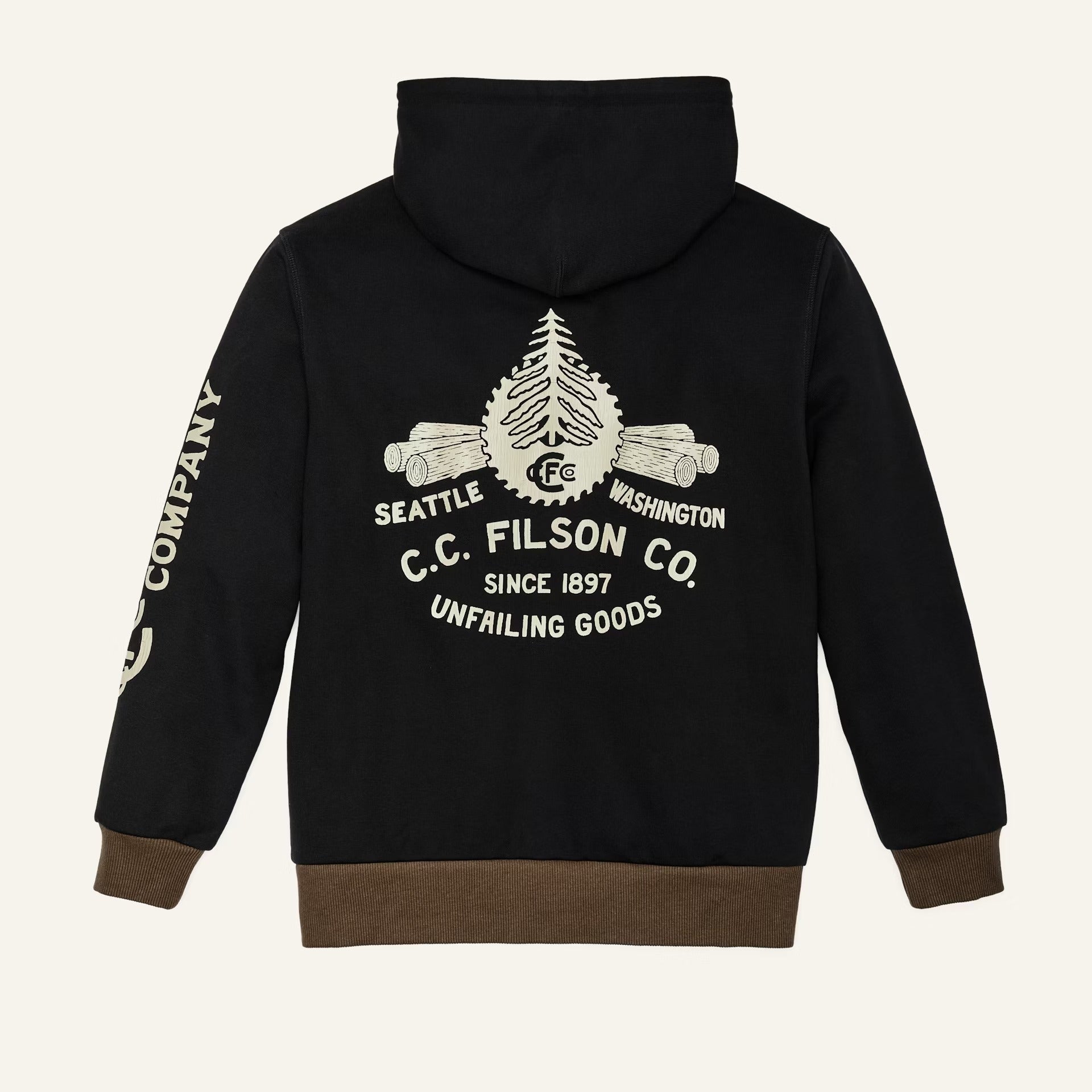 FILSON - PROSPECTOR GRAPHIC HOODIE - BLACK / LOG MILL