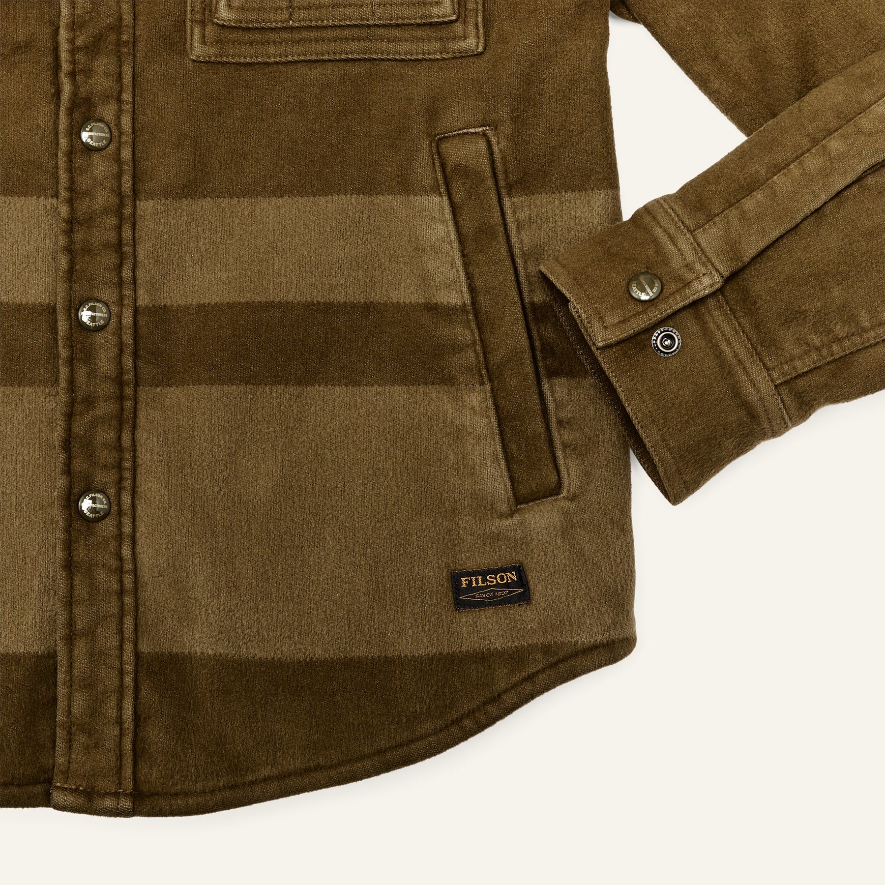 FILSON - BEARTOOTH JAC SHIRT - MARSH OLIVE BLANKET STRIPE